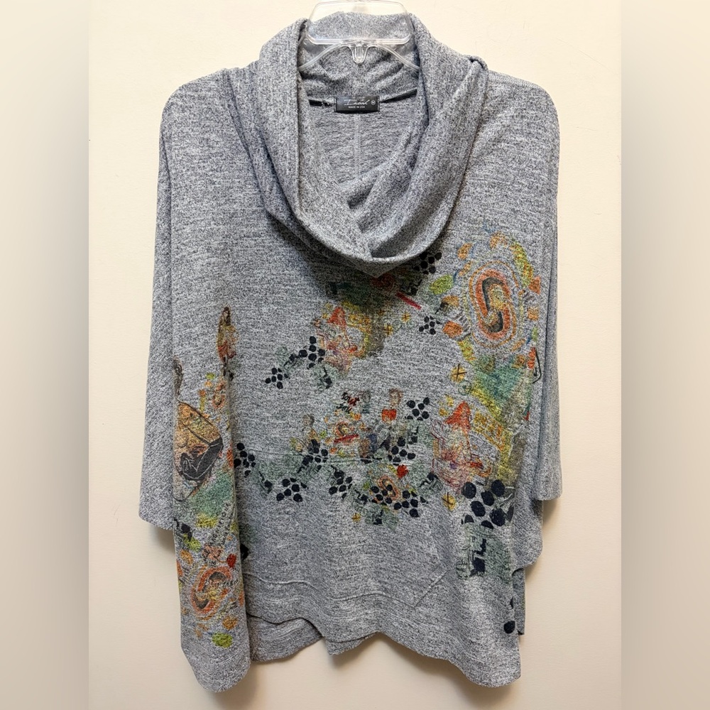 INOAH "Magnifique" Cowl Neck Cape/Tunic